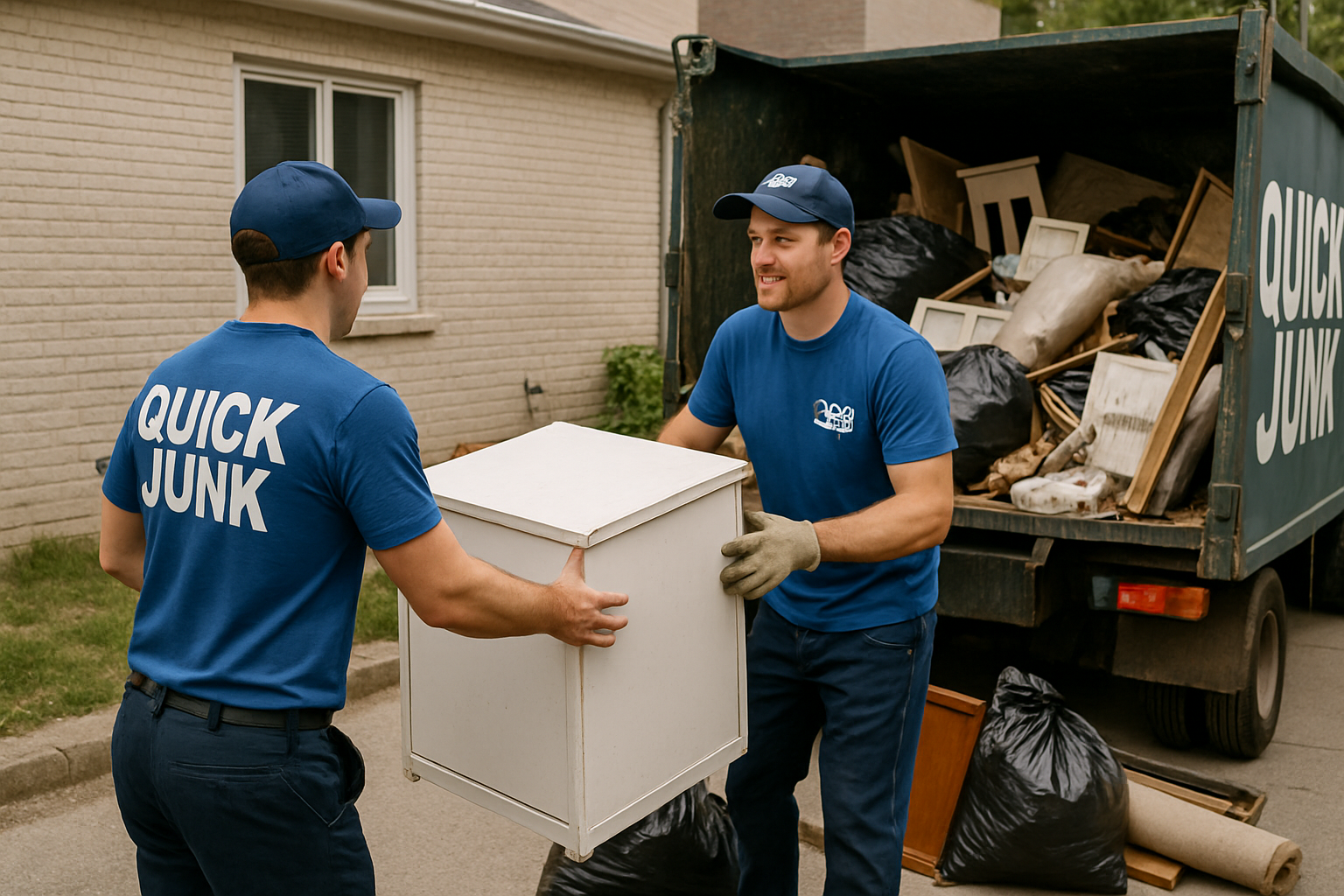 Quick Junk team performing junk removal services